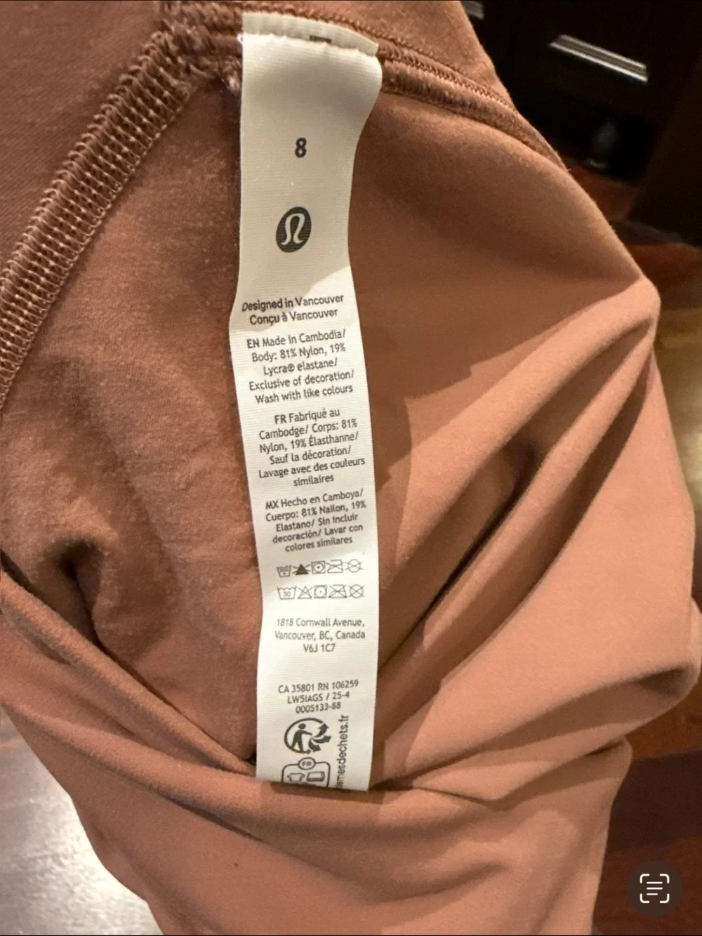 lululemon athletica Women’s Fold-Over Waist Leggings in Dusty Rose